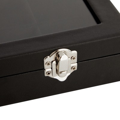 Black Leatherette Jewelry Display Tray with Velvet Lining, 24 Slots