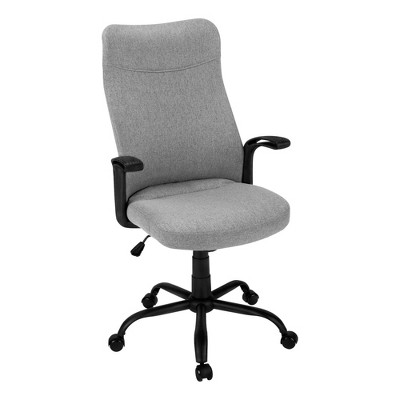 Monarch Specialties Office Chair Adjustable Height Swivel Ergonomic Armrests Computer Desk Work Metal Mesh Grey Black Contemporary Modern
