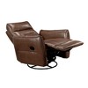Genuine Leather Swivel Recliner Chair with Pull-Handle Reclining and Removable Seat Back - 4 of 4