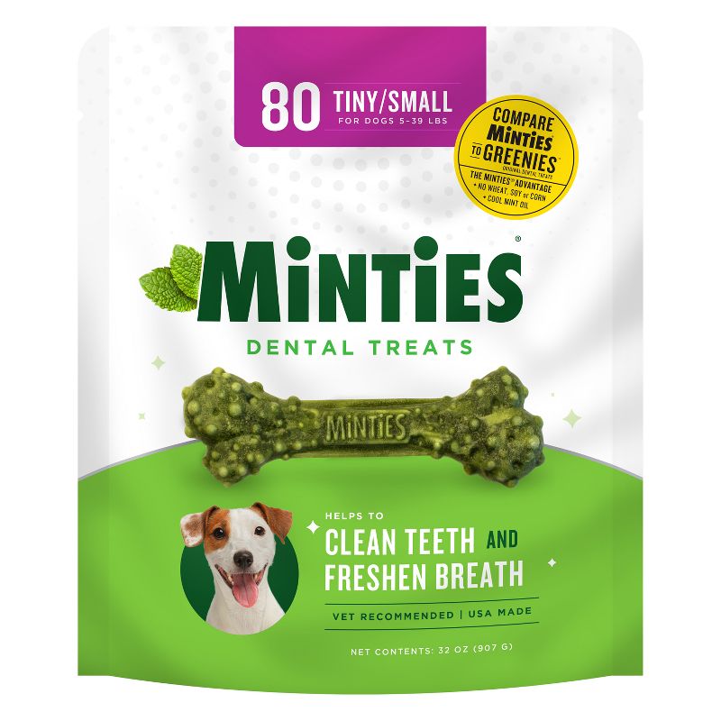 VetIQ Minties - Dental Peppermint Flavor Dog Treat - Tiny/Small, 1 of 7