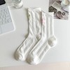 Alilang Adorable Women's Bow-Embroidered Ribbed Ankle Socks 5Pk - 2 of 4