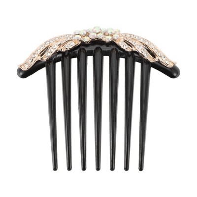 Unique Bargains Women's Rhinestones Hair Insert Comb Black 1 Pc