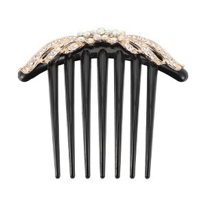 Unique Bargains Women's Rhinestones Hair Insert Comb Black 1 Pc - 1 of 3