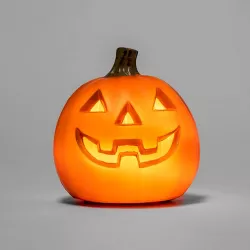 5" Light Up Happy Three Teeth Pumpkin Face Halloween Decorative Prop - Hyde & EEK! Boutique™