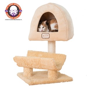 Armarkat X3007 Real Wood Cat Condo, Cat Scratching Post With Plush Condo, Cuddle - 1 of 4