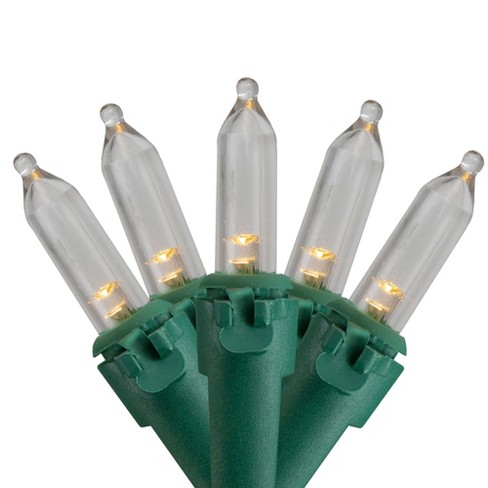 50 LED Battery Operated Lights Multi Green Wire