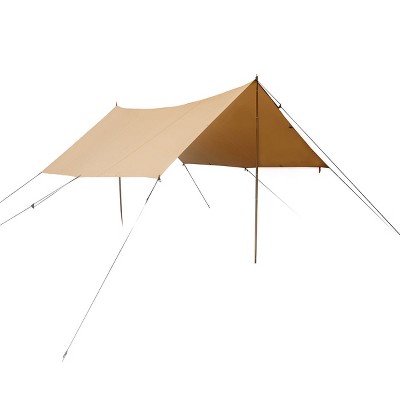 WHITE DUCK Sunshade Tarp – DYNATEK Canvas Outdoor Shelter with Poles, Ropes & Carry Bag – Water-Repellent, Weatherproof Shade Cover