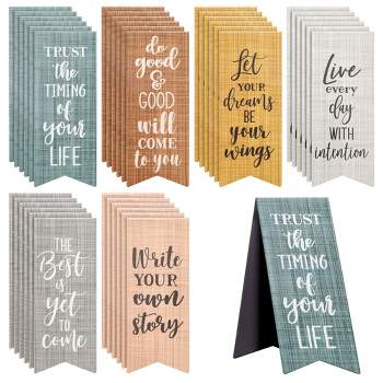 Juvale 36 Pack Inspirational Magnetic Bookmarks for Women with Motivational Quotes, Bulk Magnet Page Clips for School, Office, 6 Designs, 2.5 x 1 In