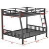 NicBex Bunk Bed with Ladder,Metal Bunk Bed Frame with Safety Guardrail and Slats Support for Kids Teens Dorm Rooms,Black - 3 of 4