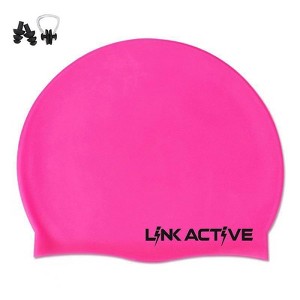 Link Active Adult Silicone Swim Cap Durable Comfortable BONUS EAR & NOSE PLUGS INCLUDED!!! - 1 of 4