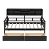 TIRAMISUBEST Twin size Daybed, Wood Slat Support, with Bedside Shelves and Two Drawers - 4 of 4