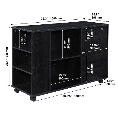 Black Oak Mobile 3-Drawer Lockable File Cabinet