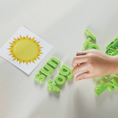 Rainbow Lowercase Magnetic Letters with Colorful Storage Bags