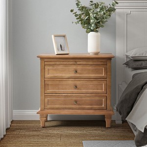 Giorgio 3 - Drawer Nightstand with  Built-In Outlets|HULALA HOME-Acorn - 1 of 4