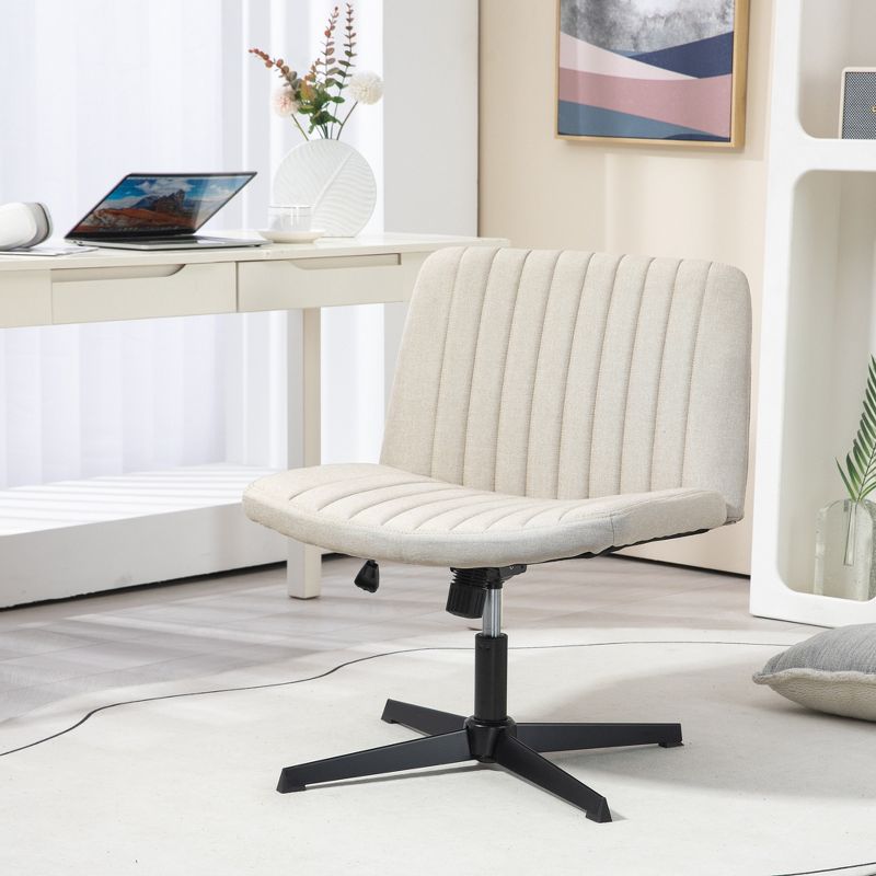 HOMCOM Mid Back Armless Office Chair with Wide Seat, Comfy Computer Chair for Home Office, 3 of 7