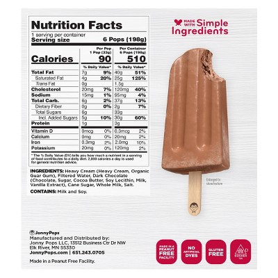 JonnyPops Chocolate Fudge Cream Minis Frozen Pops - 6.72 fl oz/6ct