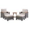 Outdoor Wicker Patio Seating Set All Weather PE Rattan Conversation Set with Cushion - 3 of 4