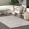 Nuloom Crissy Geometric 5x8 Indoor/Outdoor Area Rug for Living Room Patio Deck Front Porch Kitchen, Grey/Ivory - 2 of 4