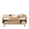 MAYEERTY 44-Inch Natural Modern Square Wooden Coffee Table - With Rattan Drawer for Living Room - 4 of 4