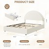 Boucle Upholstered Platform Bed Frame with Round Headboard, Storage Drawers, Heavy-Duty Noise-Free Support, No Box Spring Needed, White - 2 of 4