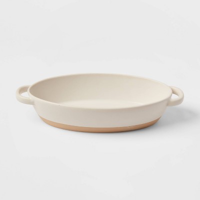 14" x 7" Stoneware Oval Baking Dish Cream - Threshold™