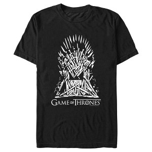 Men's Game of Thrones Black and White Iron Throne T-Shirt - 1 of 4