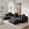 WJShome 141.73" Modular Sectional Sofa, Slipcovered Corduroy U Shaped Sofa Couch with 2 Ottomans,Black - 2 of 4