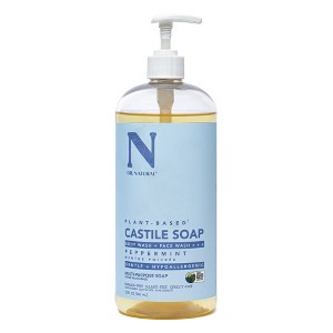 Dr. Natural Castile Liquid Soap - Multi-Use Body Wash, Shampoo and Face Wash - Hydrating Body Soap for Skin, Hair, Pets and Home - Peppermint - 32 oz - 1 of 4