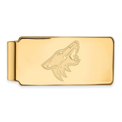 Black Bow Jewelry 14k Yellow Gold Plated Sterling Silver Arizona Coyotes NHL Money Clip