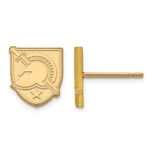 Black Bow Jewelry 14k Yellow Gold Plated Sterling Silver U.S. Military Academy Black Knights NCAA Post Earrings - 1 of 3