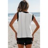 Amaryllis Women’s Sleeveless Contrast Trim Pointelle Knit V-Neck Sweater Vest Lightweight Ribbed Classic Pullover - 3 of 4