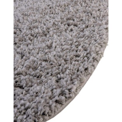Cloud Gray Round Shag Rug, 12' 4" Synthetic