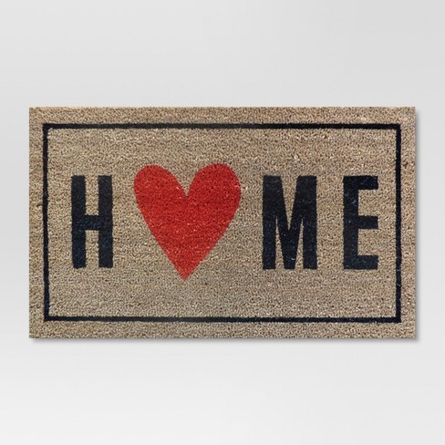 Home With The Heart Typography Doormat 1 6 X2 6 Room Essentials