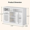 Wine Bar Cabinet with LED Light, 47" Liquor Storage Cabinet with Wine Rack and Glass Hanger - 2 of 4