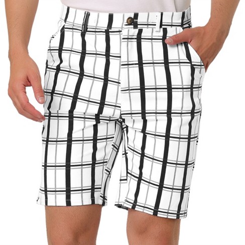  Checkerboard Summer Men Shorts Black White Plaid : Clothing,  Shoes & Jewelry