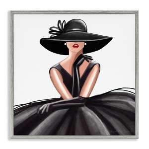 Stupell Industries High End Fashion Glam Pose Luxurious Black Dress Framed Giclee Art - 1 of 4