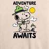 Women's - Peanuts - Adventure Awaits Lightweight French Terry Wide Neck Long Sleeve Shirt - 2 of 4