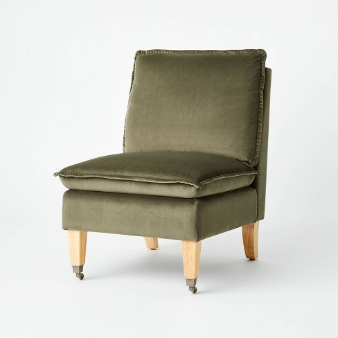 Talbert Pillow Top Slipper Chair With Casters Threshold