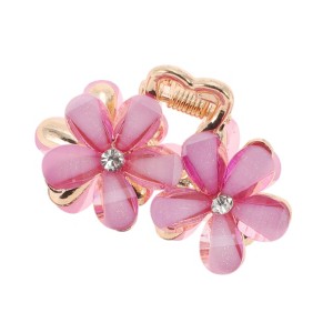 Unique Bargains Fashion Double Flower Hair Clips Hairdo Clip 1 Pc - 1 of 4
