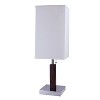 Boersma 26" H Table Lamp, Brown Square Wooden Base with Fabric Shade, Modern Bedside Nightstand Lamp for Bedroom, Living Room, or Office Decor - 4 of 4
