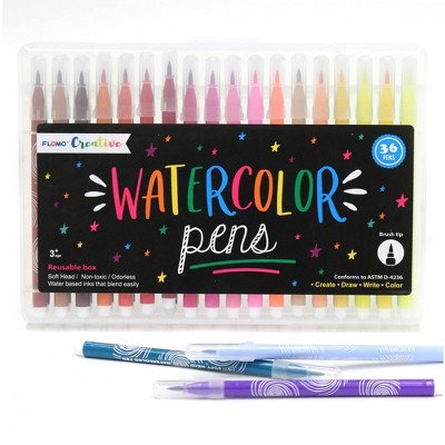 36ct Watercolor Pen Set Brush Tip - FLOMO