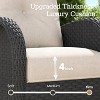 Layinsun 3 Pieces Wicker Patio Furniture Set, Luxury Outdoor Conversation Set with High Back Swivel Rocker Chairs - 3 of 4