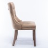 AZL1 Life Concept Accent Chairs Armless 2 Pcs Tufted Velvet Leisure with Rubberwood Legs Modern Vanity for Bedroom, Light Beige, 25.5"*19.7"*37.4" - 4 of 4