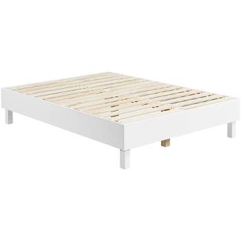 Trinity Rattan Platform Bed Frame Queen Size With Headboard, Modern Style  Cane Boho Bed Frames With Heavy Duty Sturdy Steel Slat Support, White :  Target