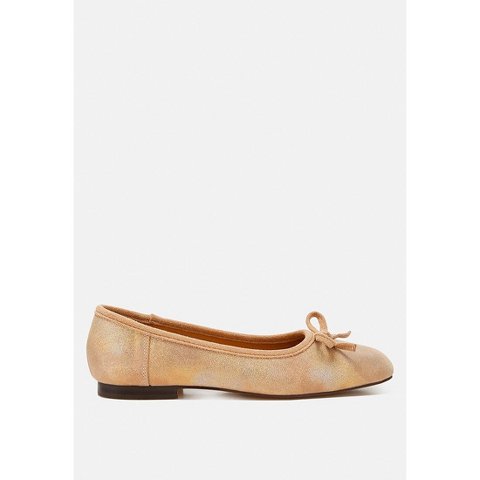 Обувь Rag & Co Womens Rubyrose Suede Bow Embellished Ballerinas 6