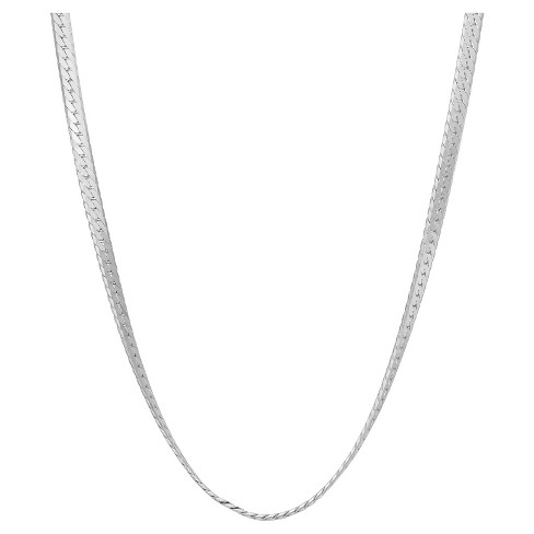 Herringbone Chain Necklace in Sterling Silver