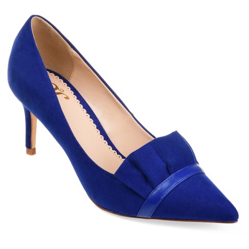 Journee Collection Womens Marek Pointed Toe Mid Heel Pumps Blue 5.5 ...