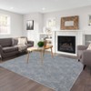 Washable Rugs Non Slip  Modern Solid Textured Area Rug , Large Stain Resistant Retro Floral Carpet for Bedroom & Dining Room(Grey) - 2 of 4