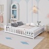 NicBex Full Size Montessori Floor Bed for Kids,Toddler Bed Frame with Safety Guardrails&Doors,Slatted Floor Bed,Safe&Formaldehyde-Free - 2 of 4