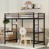 ALEXOUN Metal Loft Bed with Desk,Heavy Duty Metal Bed Frame with Storage Shelves,for Small Spaces, Bedroom,No Boxspring Required, - 2 of 4